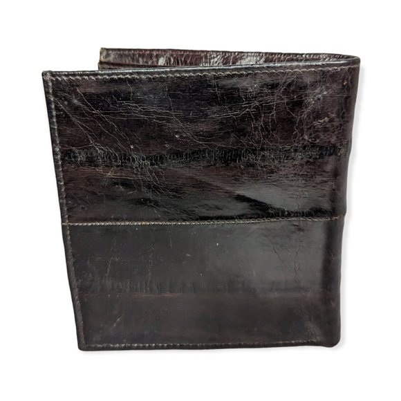 Men's Dark Brown Eel Skin Wallet - Picture 2 of 5